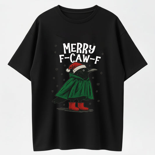 F-CAW-F Raven in Holiday Style – Funny Dark Christmas Sweatshirt