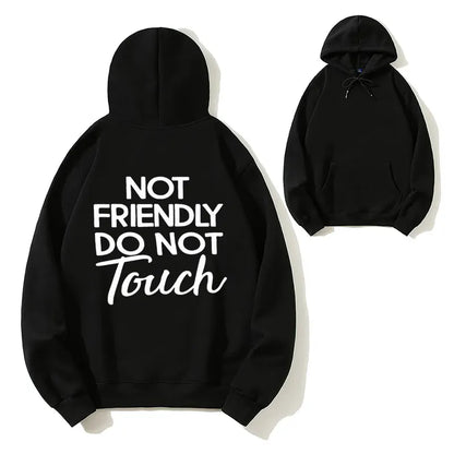 Not Friendly Do Not Touch Funny Warning Organic Cotton Unisex Hoodie