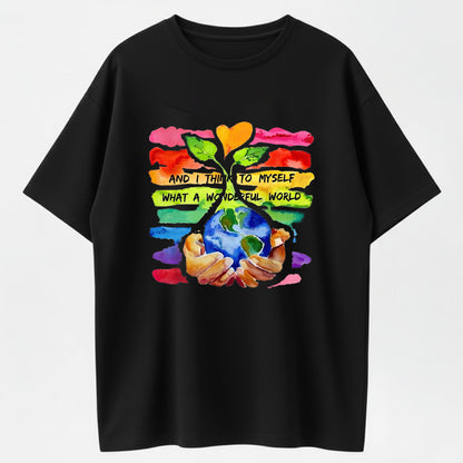 What a Wonderful World Inspirational Organic Cotton Unisex T-Shirt