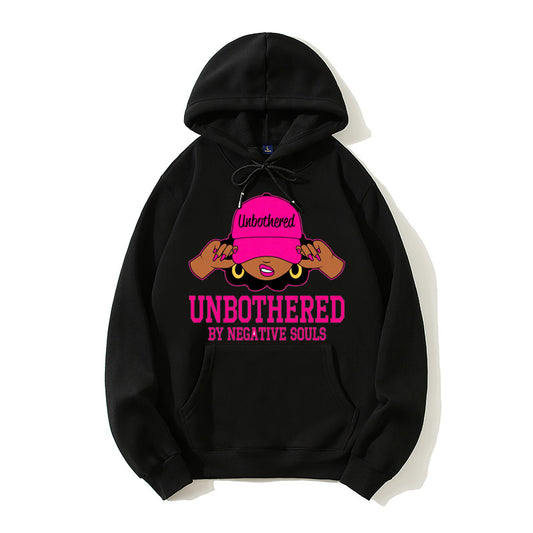 100% Cotton "Unbothered by Negative Souls" Hoodie – Empowering Women's Hoodie