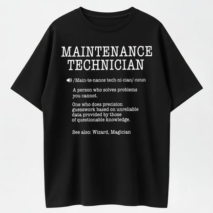 Urbntees Maintenance Technician Funny Definition Wizard Magician Cotton T-Shirt