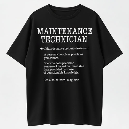 Urbntees Maintenance Technician Funny Definition Wizard Magician Cotton T-Shirt