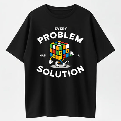 Every Problem Has A Solution Rubik's Cube Graphic T-Shirt - 100% Cotton Heavyweight