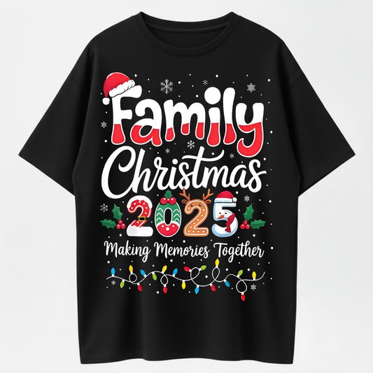 100% Cotton Family Christmas 2025 Matching Outfit Xmas Squad Santa T-Shirt