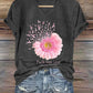 Women's Casual Vintage Breast Cancer Awareness T-Shirt