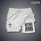 If You Bring Up My Past You Should Know That Jesus Dropped The Charges Cross Art Print Shorts Pants