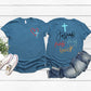 Women's Jesus Has My Back Pattern Round-Neck T-Shirt