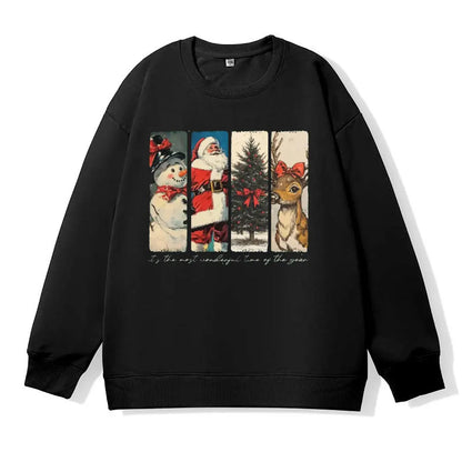 Merry Christmas Santa Claus Reindeer Car Xmas Gift Sweatshirt