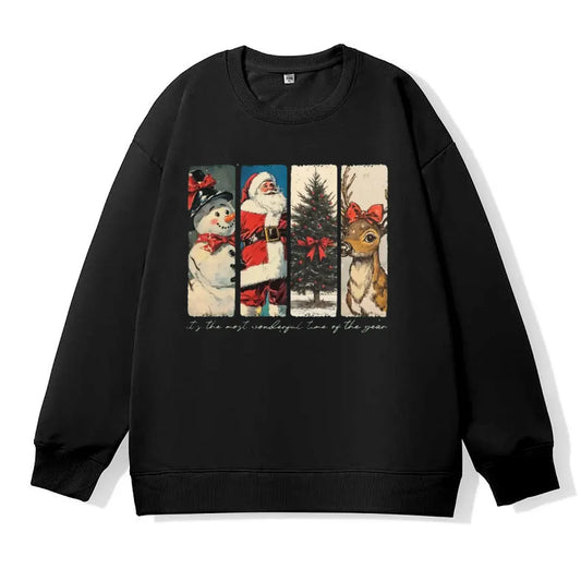 Merry Christmas Santa Claus Reindeer Car Xmas Gift Sweatshirt