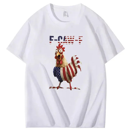 "F-CAW-F" Patriotic Rooster T-Shirt