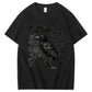 F-CAW-F Vintage Crow & Floral Graphic T-Shirt