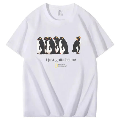 "I Just Gotta Be Me" Personality Penguin Graphic T-Shirt
