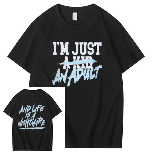 "I'm Just An Adult" Quirky Graphic T-Shirt