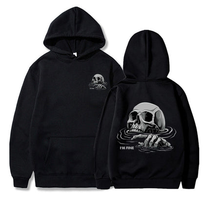 I’M FINE Self-Deprecating Mood Dark Trend Hoodie