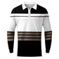 Men's Long Sleeved Zipper Collar Shirt Striped Fashion Polo Shirt Collar