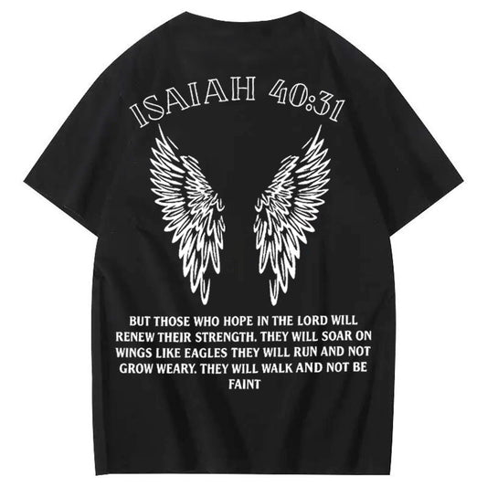 ISAIAH 40:31 Pattern 100&Cotton Print T-Shirt