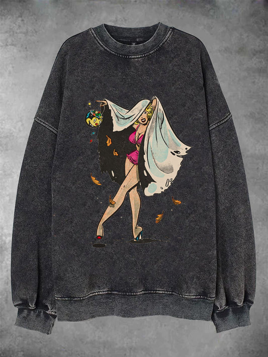 Spooky Halloween Pin up Girl Casual Sweatshirt– mamoic