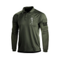 Skull Print Raglan Long Sleeve Polo Shirt