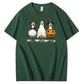 Halloween Boo Ghost Goose Pattern  Print 100%Cotton T-Shirt
