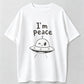 I Come In Peace Cute Alien Peace Sign Matching Couple T-Shirt