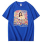 Every Knee Shall T-shirt med rund hals og sløjfemønster