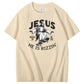 Jesus He is Rizzin' Funny Pattern Print Crew Neck T-Shirt