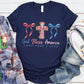 God Bless America Pattern Round-Neck T-Shirt