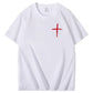 I Walk With God Pattern Printing Print Crew Neck T-Shirt