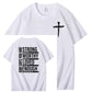 T-shirt med mønstertryk i 100% bomuld og Gud siger, at du er