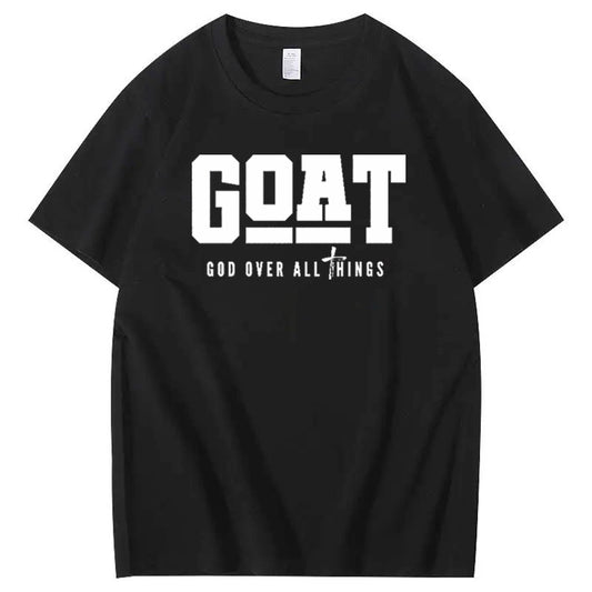 God Over All Things Pattern Print Crew Neck T-Shirt