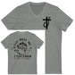 Jesus Made Me A Fisherman Pattern Print 100%Cotton V Neck T-Shirt