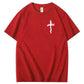 Nails Cross Pattern Print Crew Neck T-Shirt