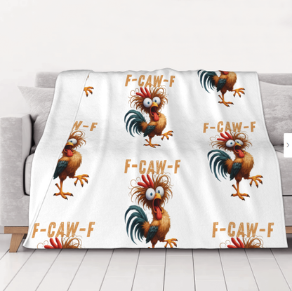 F-CAW-F Funny Rooster Flannel Blanket 320g