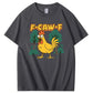 F-Caw-F Crazy Shock Chicken Pattern100% Cotton T-Shirt
