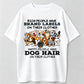 Funny Dog Hair Graphic Tee - Rich vs Happy People Quote Cotton Unisex Streetwear T-Shirt