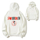 I'm Broken Funny Dark Humor Skull Smile Organic Cotton Unisex Hoodie