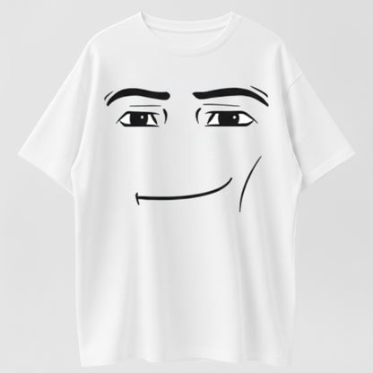Cute and Funny Face Print Roblox Man Face T-Shirt