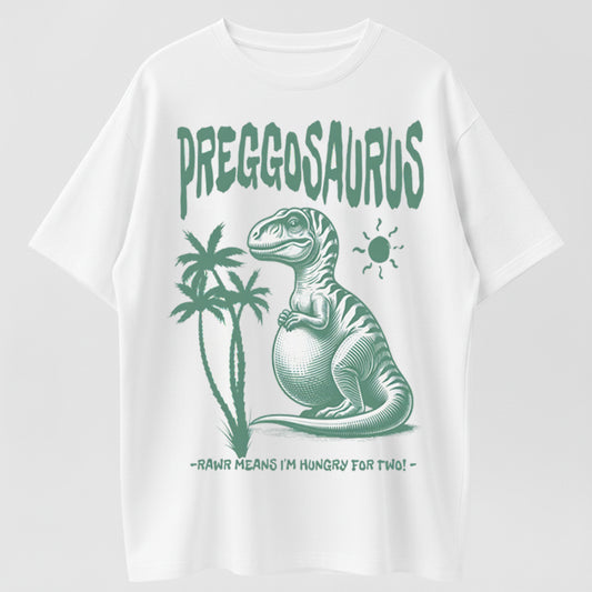 Preggosaurus Rawr Means I'm Hungry For Two Pregnancy Announcement Tee