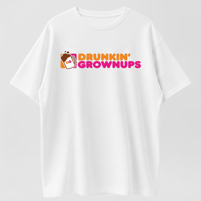 Drunkin Grownups Funny Beer Logo Organic Cotton Unisex T-Shirt