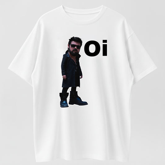 Oi Funny Bearded Man In Black Coat Sunglasses Sarcastic Graphic T-Shirt