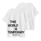 Plain "THIS WORLD IS TEMPORARY" Letter Print Short Sleeve Graphic Tee, Loose Casual Comfy Round Neck T-shirt for Summer