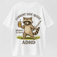 Current Side Quest ADHD Raccoon Funny Organic Cotton Unisex T-Shirt
