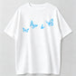 Blurring Butterfly Print Tee Oversized Fit Blurring Butterfly Graphic Psychedelic Print Y2K Unisex Streetwear Top