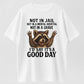 Urbntees Not in Jail Not in Hospital Good Day Raccoon Funny Organic Cotton Unisex T-Shirt