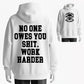 100% Cotton 'Work Harder' Skull & Wrench Graphic Hoodie
