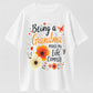 Urbntees Being a Grandma Makes My Life Complete Floral Grandma Pure Cotton T-Shirt