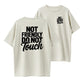 "NOT FRIENDLY DO NOT TOUCH" T-Shirt - Double-Sided Print Short Sleeve Crew Neck Top with Lettering