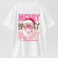 Merry Christmas Heart-Shaped Sunglasses Santa Sweatshirt