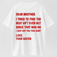 100% Cotton 'Dear Brother' Sibling Humor Graphic T-shirt