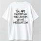 Humorous “You Exceed My Medication Limits” Print Unisex Slightly Stretchy Geometric Fabric, Casual Style, Ideal Gift for Senior Men & Women Pullover